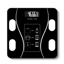 (Black) Smart Wireless Body Fat Scale USB+Solar Charing BMI Scales Digital Scale For Body Weight With APP Analyzer