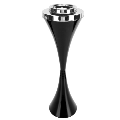 Modern Black Ashtray with Self-Cleaning Lever and Removable Top 2