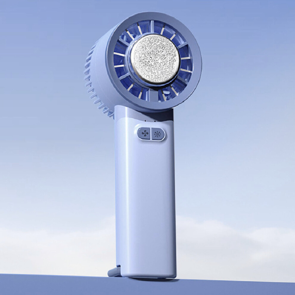 Rechargeable Handheld Fan With Cold Compress 3 Speeds, 1600Mah, Blue 4921337600113