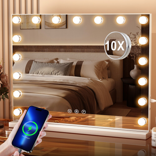 17 LED Vanity Mirror Light Tabletop Hollywood Mirror with USB Port 1
