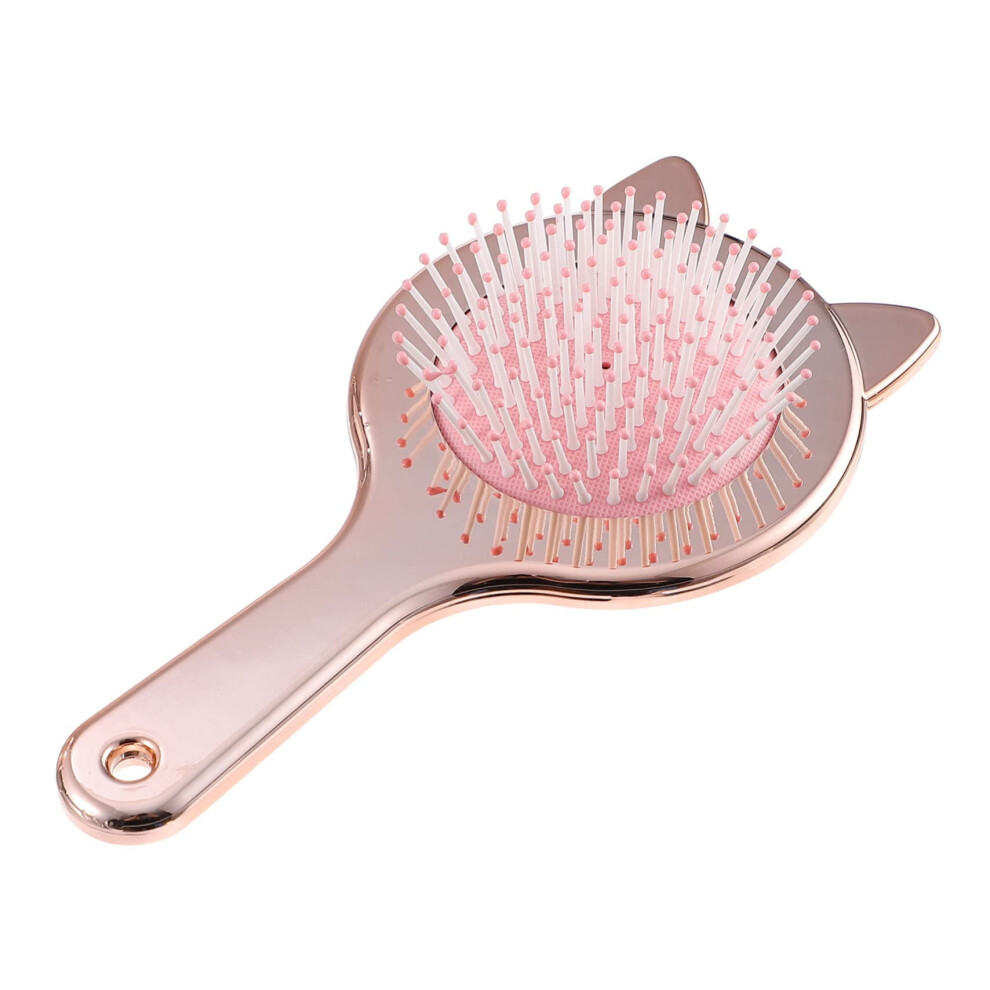 Gold Comb Cat Hair Brush With Cat Bristles, Detangling, Smoothing, Curling Gel Curl Styler, Massage Hair Brush, Abs Rose
