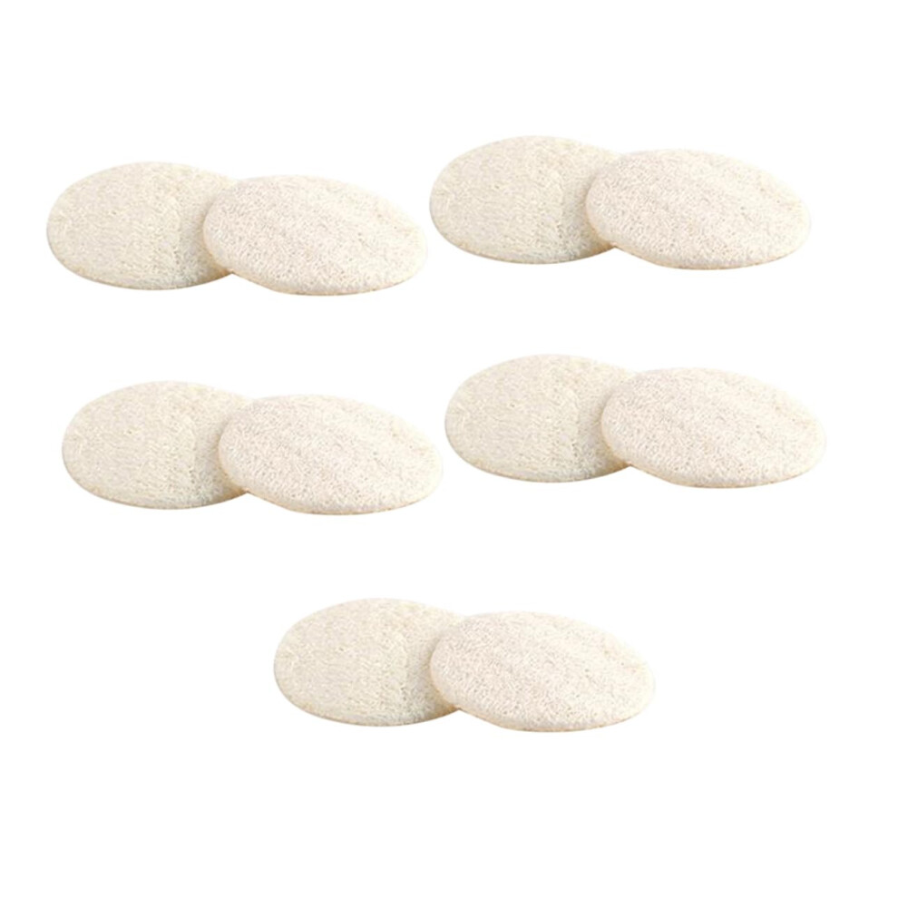 Beige Loofah 10-Pack Natural Luffa Scrub Sponge For Bath And Shower Facial Exfoliating Scrubber