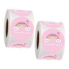 Thank You Stickers Decorative Peel-And-Stick Labels For Greeting Cards And Packages Set Of 3 2 Rolls Each