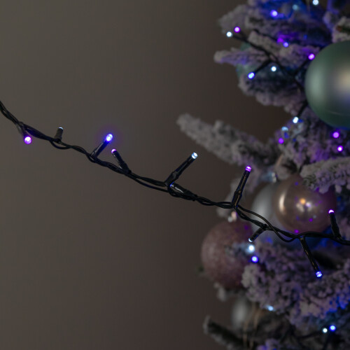 Premier 25m 1000 LED TreeBrights Christmas String Lights with Timer in Blue, Purple & White 1