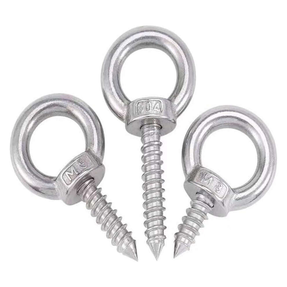Eye Bolts M4-M12 Stainless Steel Self-Tapping Screws With Ring Hook Set 304 Round Eye Bolt M6x40 6947110932200