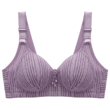 Sports Bra For Women Lace Push Up Underwired Bra Set With Removable Straps Purple Size 42 Thong Lingerie Set