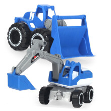 Construction Vehicle Toy Set 3 Piece Blue Excavator Trucks For Sandbox And Beach Play For Boys