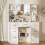 Dressing Table LED Mirror 7 Drawers 6 Shelf Vanity Makeup Desk Set 4