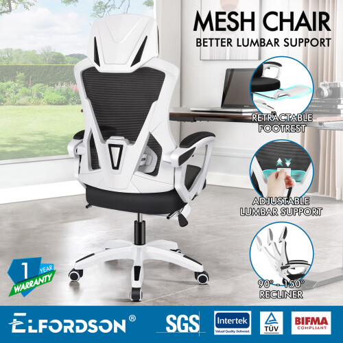 ELFORDSON ELFORDSON Mesh Office Chair Executive Computer Recliner Fabric Work 1