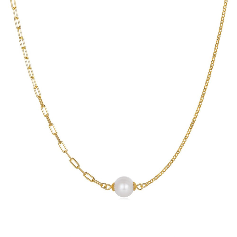 Pearl Necklaces With Freshwater Pearl Pendant, 14K Gold Plated Over 925 Sterling Silver, For Women, Wedding Gift