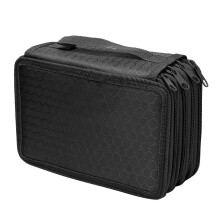 Large Capacity Pencil Case 72-Hole Pencil Organizer, 4-Layer Sketch Pencil Bag, Portable Drawing Organizer, Black
