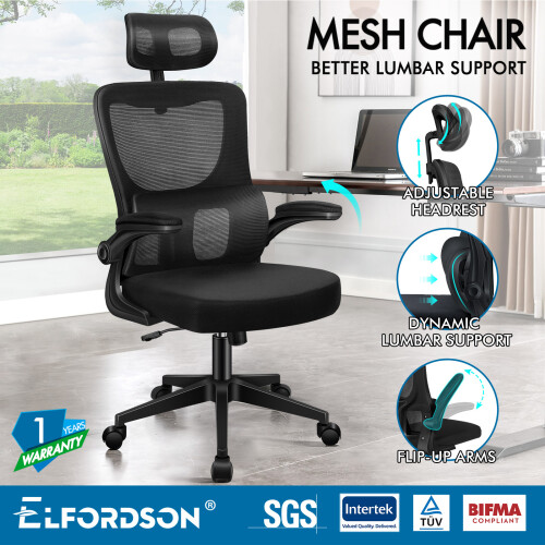 ELFORDSON ELFORDSON Mesh Office Chair Gaming Executive Computer Tilt Fabric Work 1