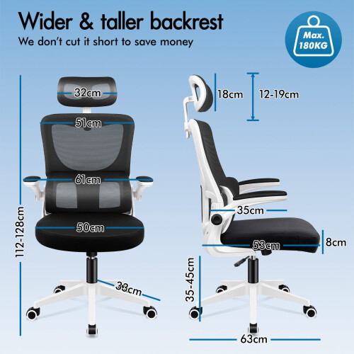 ELFORDSON ELFORDSON Mesh Office Chair Gaming Executive Computer Tilt Fabric Work 2