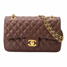 (Brown) New First layer cowhide fashionable and versatile rhombus chain bag popular women's bag temperament single shoulder crossbody bag