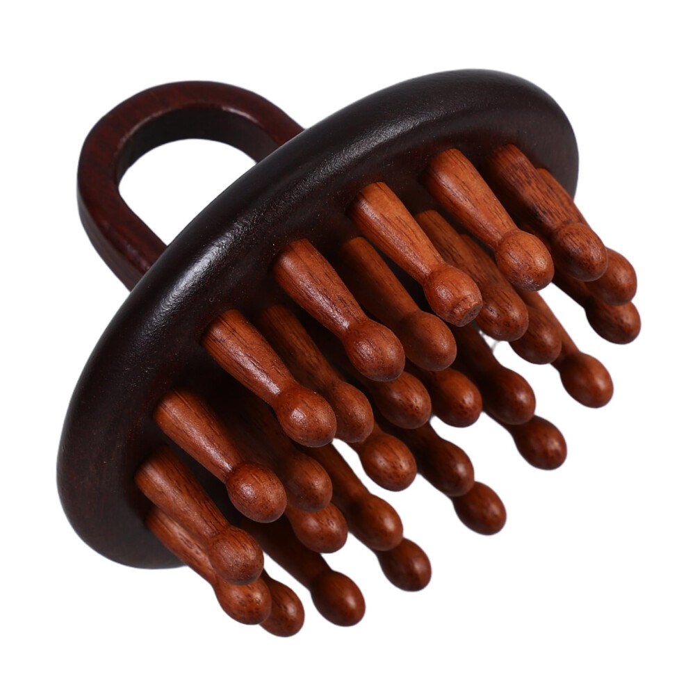 Unisex Brown Scalp Massage Comb - Wooden Wide-Tooth Hair Massager For Scalp Cleansing, Scalp Care Tool