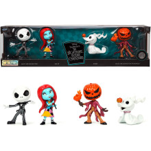Jada Set of 4 Nightmare Before Christmas 4cm Nanofigures Metalic