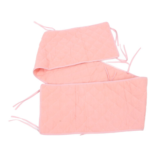 Baby Bed Protector: Pink Polyester Crib Liner Guards Against Bumps