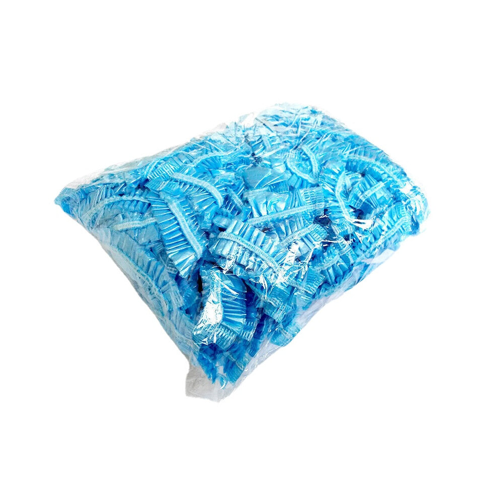 Greenzech Blue (Blue) 100Pcs Individual Package Disposable Pe Bath Shower Caps Waterproof Dustproof Shower Bag Bath Protective Strip Caps For Spa Hair Salon