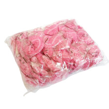 (Pink) 100pcs Individual Package Disposable PE Bath Shower Caps Waterproof Dustproof Shower Bag Bath Protective Strip Caps for Spa Hair Salon