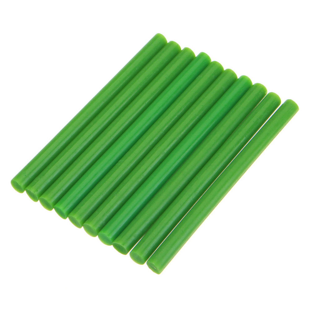 (Green) 10Pcs 7Mmx100mm Colorful Hot Melt Glue Stick Colorant Diy Crafts Repair Model Adhesive Sticks 3654659439765