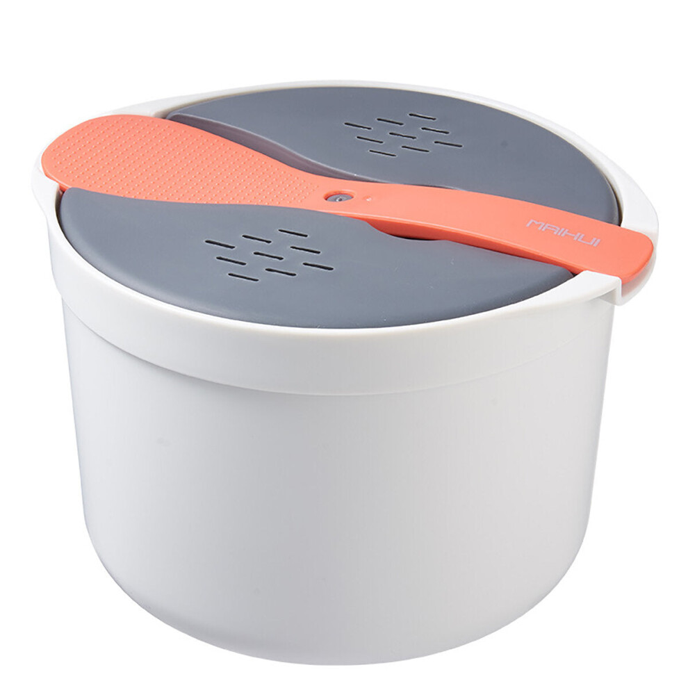 (Orange) Microwave Rice Cooker Microwave Rice Steamer Bowl Cooker Tools Kitchen Utensils