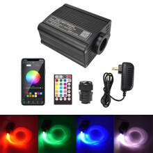 (With 150pcs 0.75*2m Fibers) 2M 16W RGB LED Light Engine 24key RF Remote LED Fiber Optic Light With PMMA Fiber Optic Cable For Ceiling Decoration