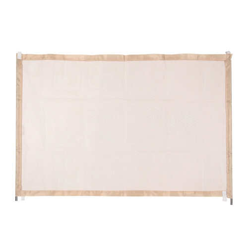 (Beige) Dog Magic Gate Mesh Safety Separation Guard Folding Fences