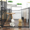 (Beige) Dog Magic Gate Mesh Safety Separation Guard Folding Fences 6