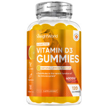WeightWorld Vitamin D3 4000IU | 120 Lemon Gummies | 4 Months Supply