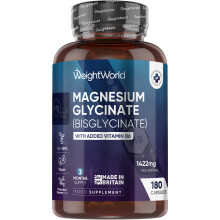 WeightWorld Magnesium Glycinate 1422mg | 180 Vegan Caps | 3 Months