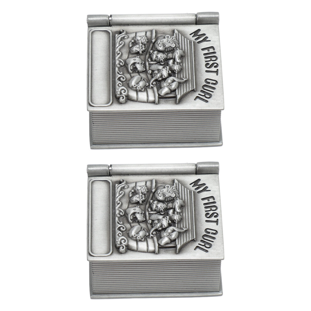 Velvet Lined Tooth & Curl Box Set - Zinc Alloy Keepsake Collection Blue