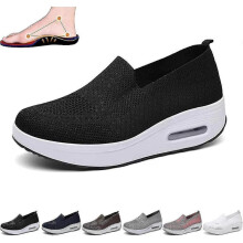 (Black, EUR38) Women's Orthopedic Sneakers, Mesh Up Stretch Platform Sneakers, Comfortable Casual Fashion Sneaker Walking Shoes (black,7.5)