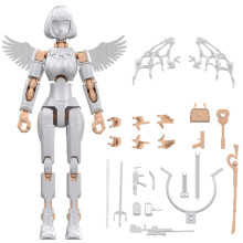 Posable Action Figure, Fully Articulated Figure Model Kit, Brick-Build Action Figure Kit, White Bedroom Display