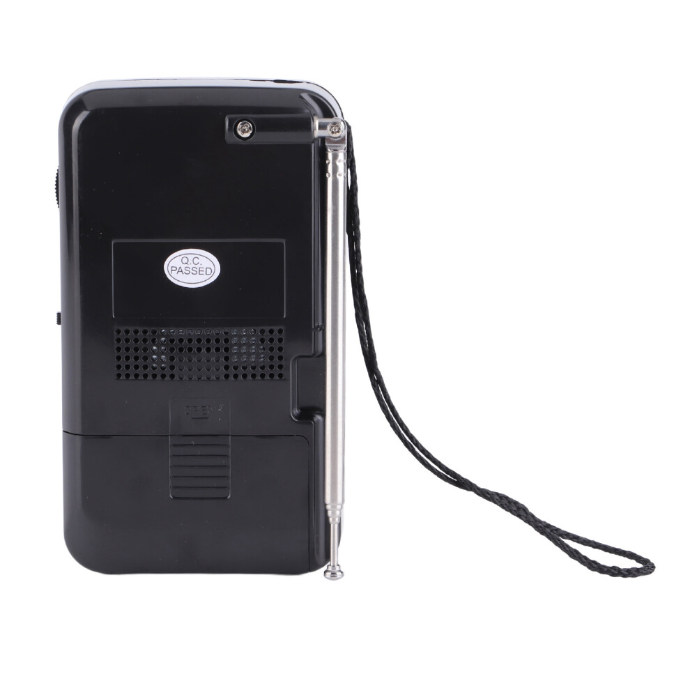 Portable Am Fm Transistor Radio With Headphones Built-In Speaker Black 4201337634494