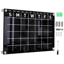 1 Satz Message Note Board Dry Erase Wall Calendar Acrylic Black Whiteboard Weekly Planner Wall-Mounted Calendar Plank