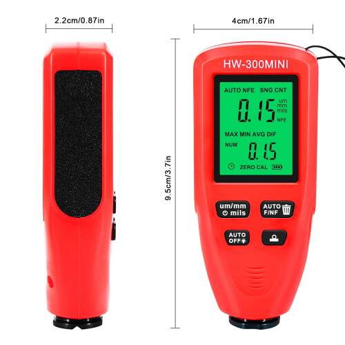 Portable Car Coating Thickness Meter for Accurate Paint Readings - Red 1