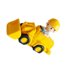 Simulation Bulldozer Construction Vehicle Toy Mini Resin Digger Cake Topper Yellow Dessert Topper