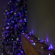 38.3m 480 LED SupaBrights Christmas String Lights with Timer in Blue, Purple & White