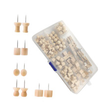 1satz Holz-pinnnadeln Wooden Push Pins for Cork Boards, Reusable for Photos, Notes, Maps, Office and School