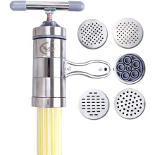 Manual Pasta Maker - Stainless Steel Noodle Machine with 5 Attachments, Durable Pasta Press for Fresh Homemade Pasta, Easy to Use and Clean