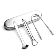 3 Pack Tongue Cleaner Scraper SetTongue Scrapers Professional Stainless Steel Tongue Cleaner Kit Fresh Breath Clean Tongue--