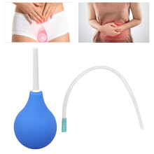 Prostata-Spülbeutel Set aus Silikon, Duschball mit Einweg-Schlauch für Frauen, Analdusche, blauer 160 ml