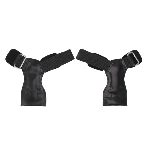 Anti-Slip Hard Pull Rubber Lifting Straps with Sponge Pad - Black 1
