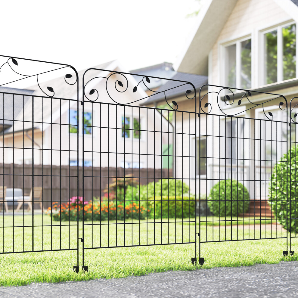 Outsunny Decorative Garden Fencing 4PCs 43in x 11.5ft Metal Border Edging