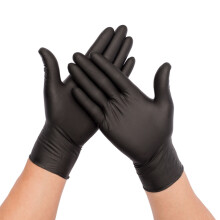 (Black, S) 100PCS Disposable Gloves Nitrile Cleaning Food Gloves Universal Household Garden Kitchen Cleaning Hand Protective Gloves