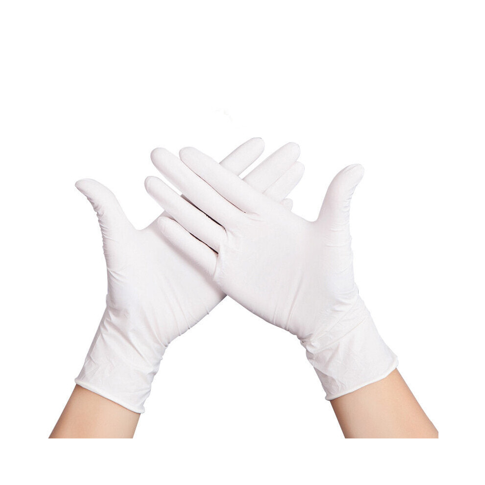 (White, M) 100Pcs Household Cleaning Gloves,Powder ,Latex ,Powder Free,Disposable And Soft Gloves For Home Use 8727971656563