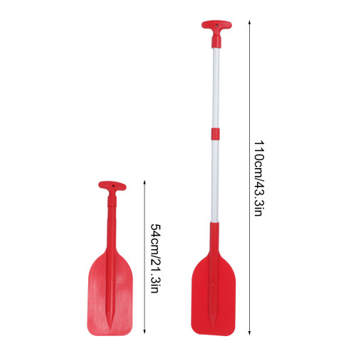 Aluminum Alloy Inflatable Boat Paddle, Adjustable 54-110cm, Red 1