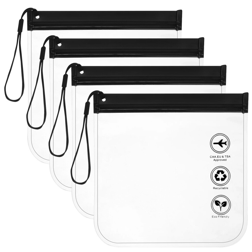 Toiletry Bag Transparent Pack Of 4 PVC Clear 20 X 20 Cm Waterproof Airport Approved Cosmetic Bag For Travel Luggage-image-OPC-PJGDD8M-NEW