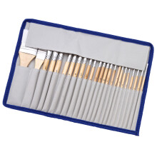 24PCS Artist Paint Brush Set - Nylon Hair, Various Sizes & Shapes