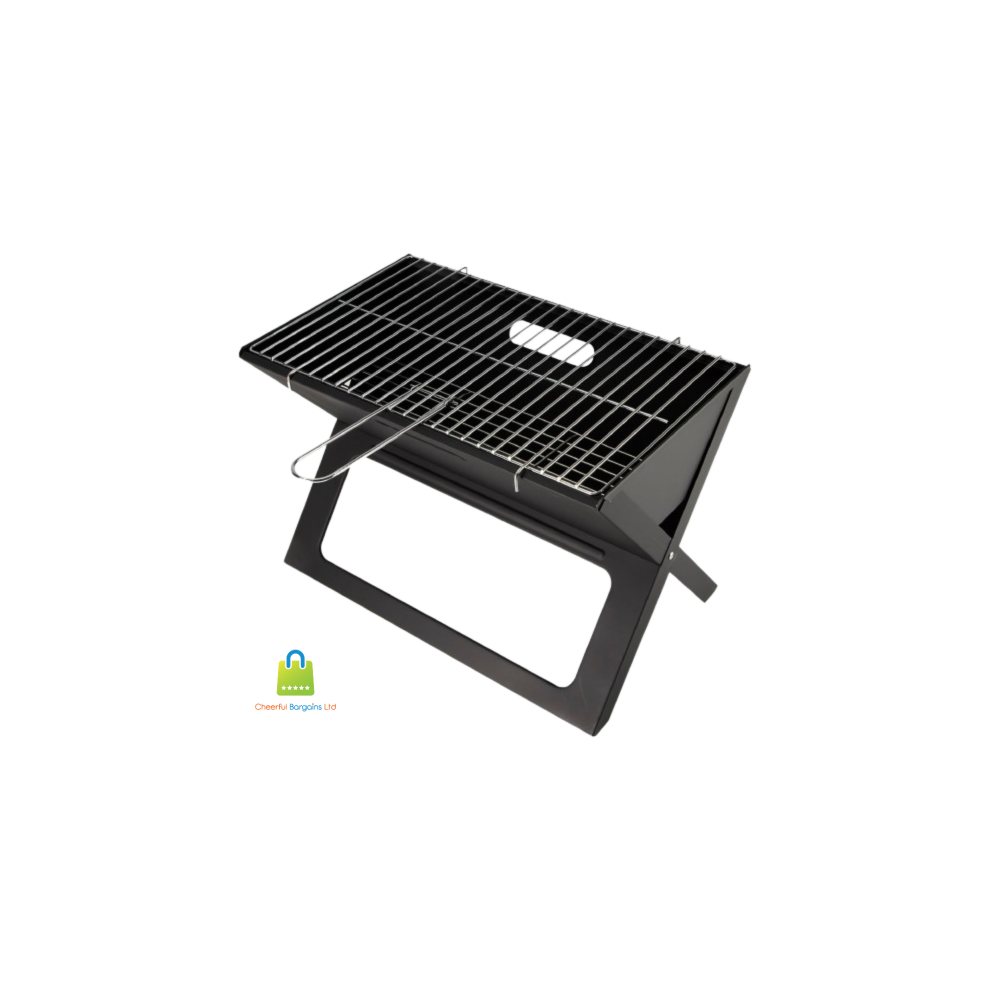 45cm Steel Portable Charcoal Grill, Black Folding BBQ Grill